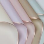Jelly Mask [Cross-Border Exclusive] Wholesale Special: Frosted Floral Wrapping Paper with Gold-Edged Border — "Jelly Film" Style Bouquet Packaging